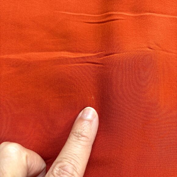 TORY BURCH Silk Blouse Women's Size 2 Orange Career Office Work V-Neck *READ* - Picture 10 of 14